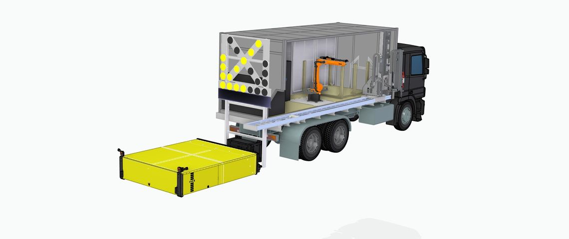 Bil med container